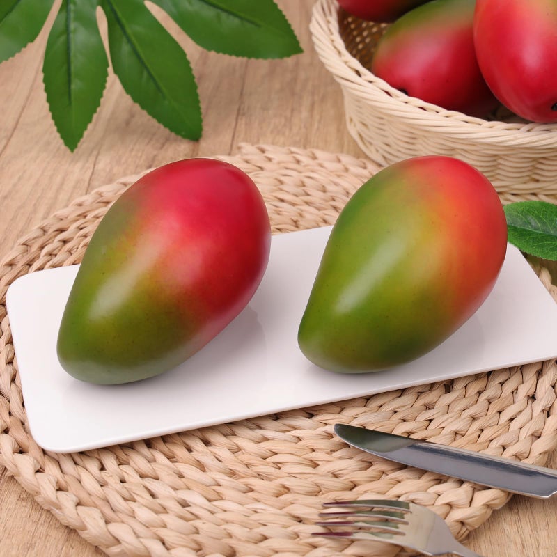 Gresorth 4pcs High-Grade Fake Green Mango Artificial Fruits Simulation Home Party Table Cabinet Decoration Photography Props - Image 4